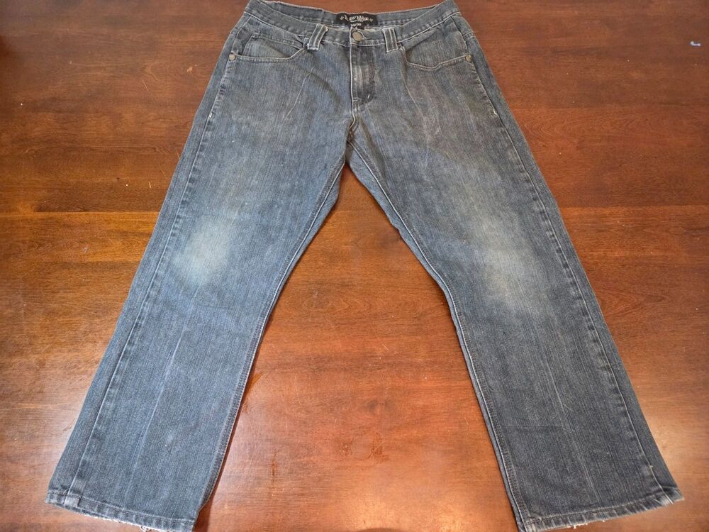 RAW BLUE Vintage Baggy Wide Leg Jeans Design Skater Grunge 34X30 Premium
